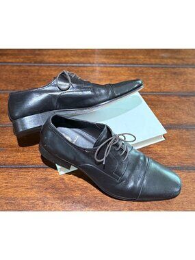 size 7 1/2 M Bruno Magli black lace up dress shoes mens oxford‎ 7.5